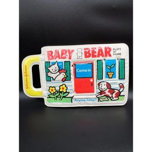 Vintage 1982 Johnson & Johnson Baby Bear Plays at Home Book Vinyl Plastic Bath